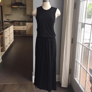 Black Knit Drawstring Maxi Dress